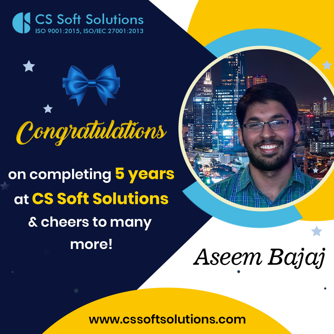 Congratulations Aseem Bajaj for... - CS Soft Solutions