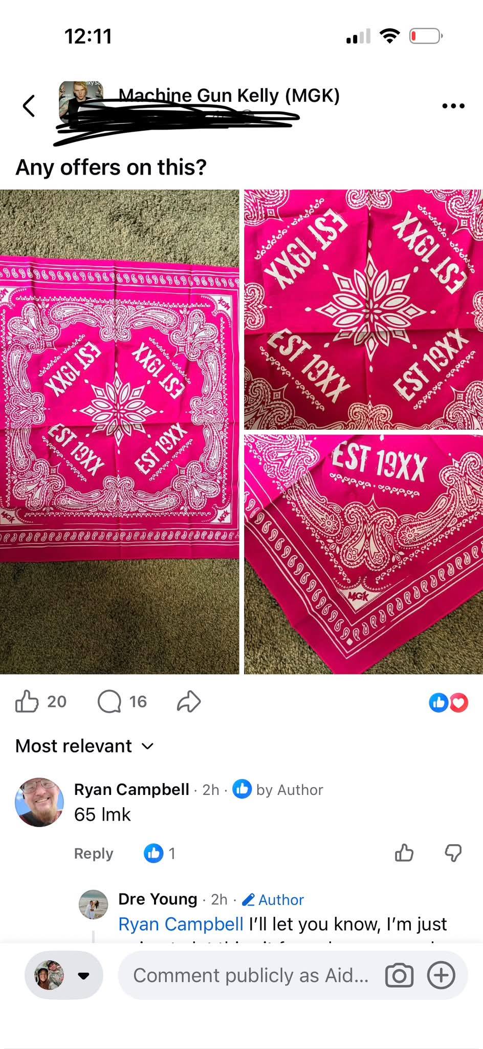 Machine Gun Kelly Merch Resale Concerns in Group
