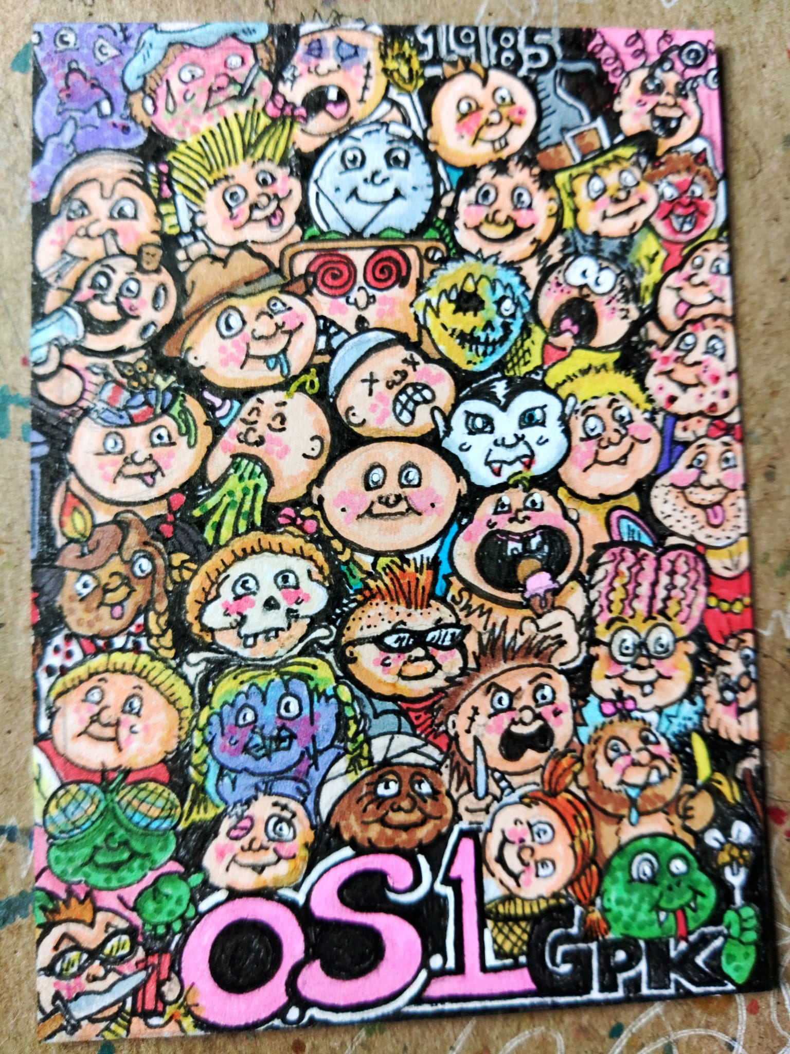Here's a DEAD TED sketch card that I drew for the Garbage Pail