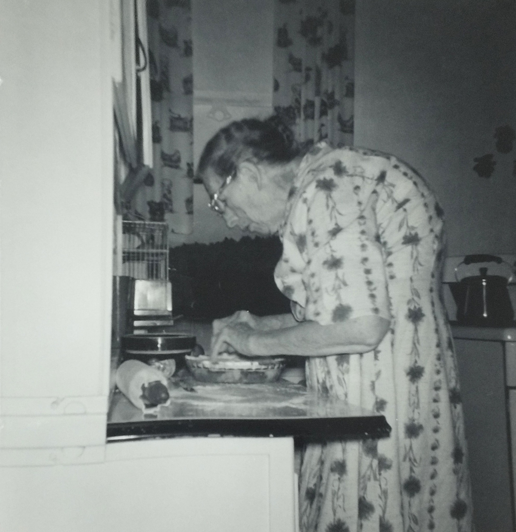 Agnes Work's 83rd birthday in her vintage kitchen