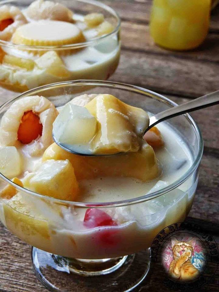 Puding Kastard Berkuah Koktail Resepi Sheila Rusly Fans Facebook