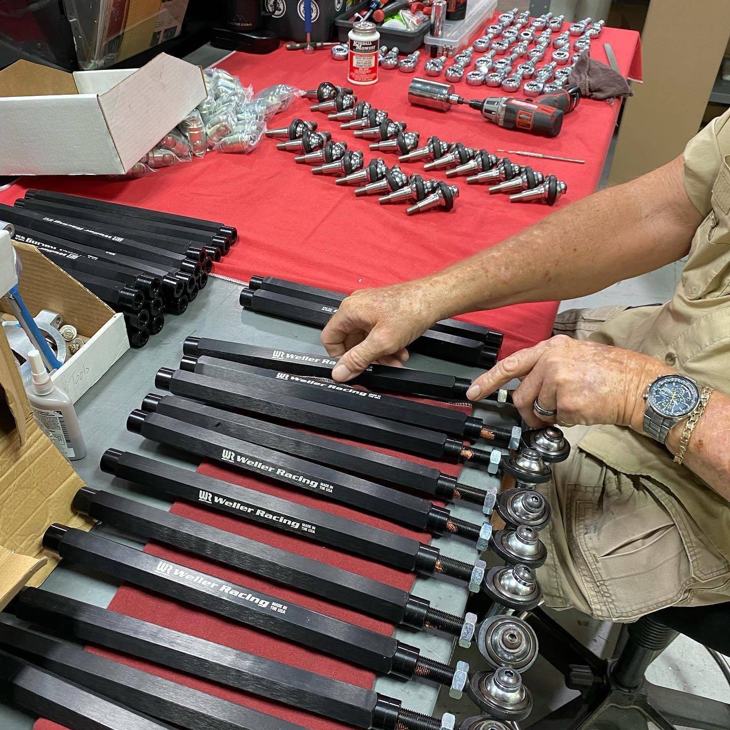 Weller Racing - We stole a pic of Fred building tie rods...