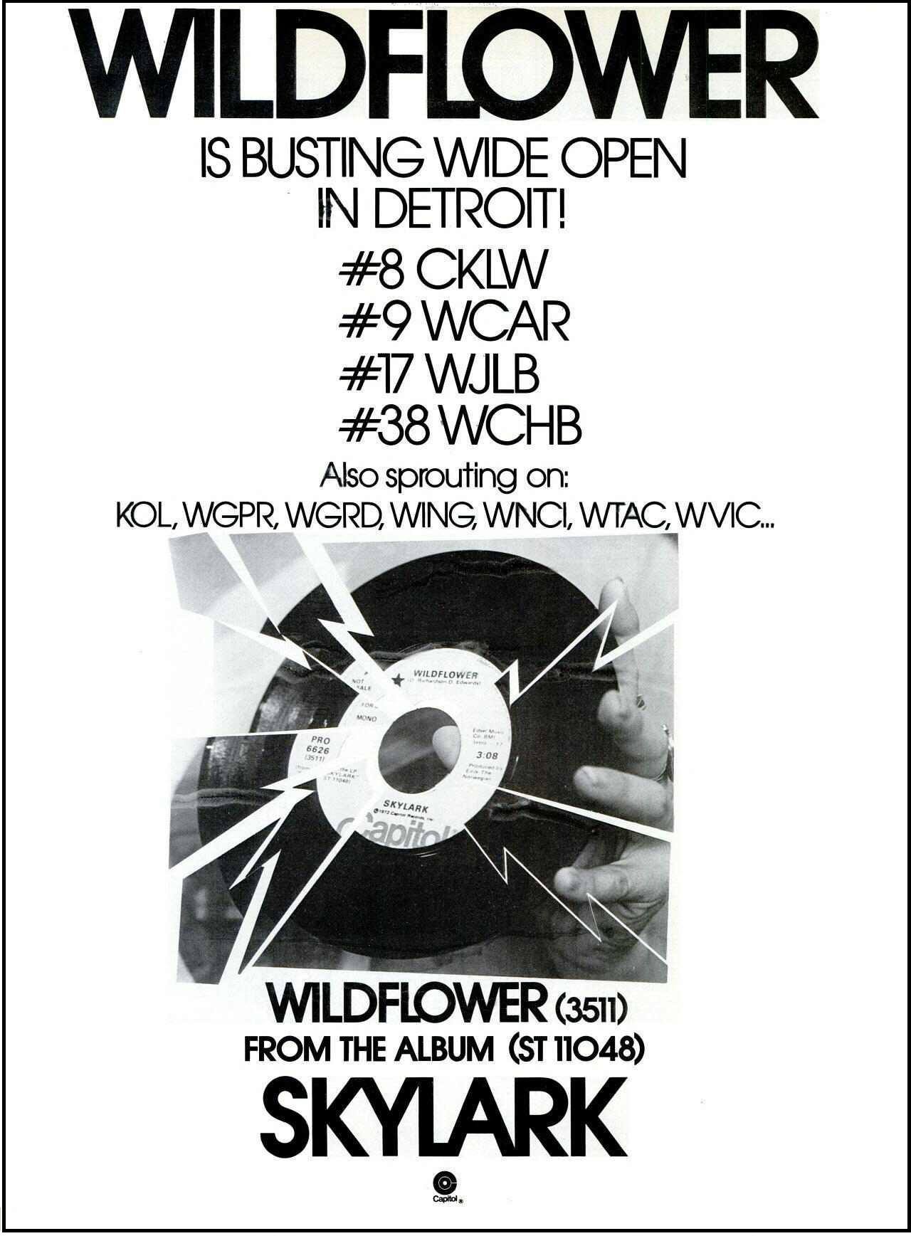 Skylark - Wildflower (1972) “Wildflower” is a song written by Doug