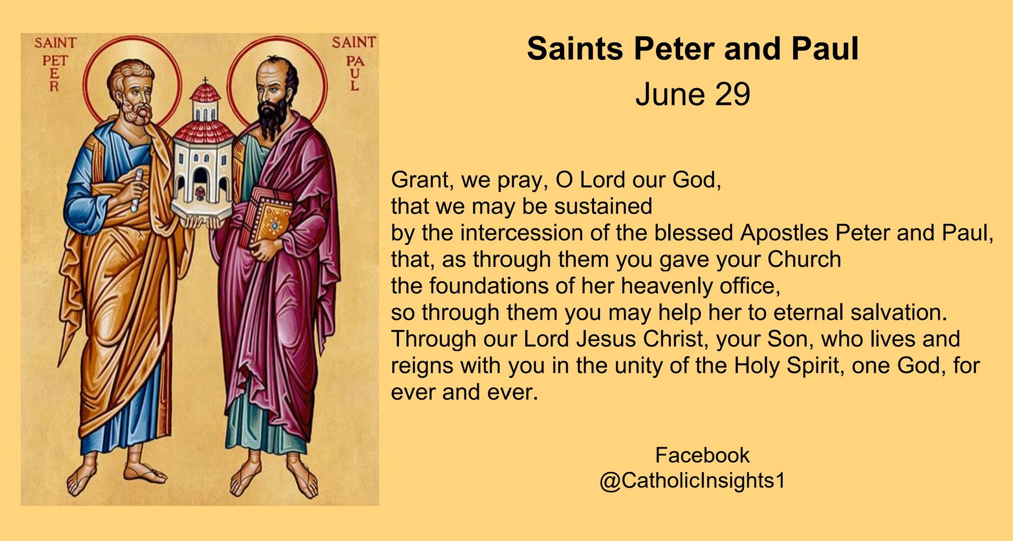 Catholic - June 29: Saints Peter and Paul, Apostles—Solemnity Saint ...