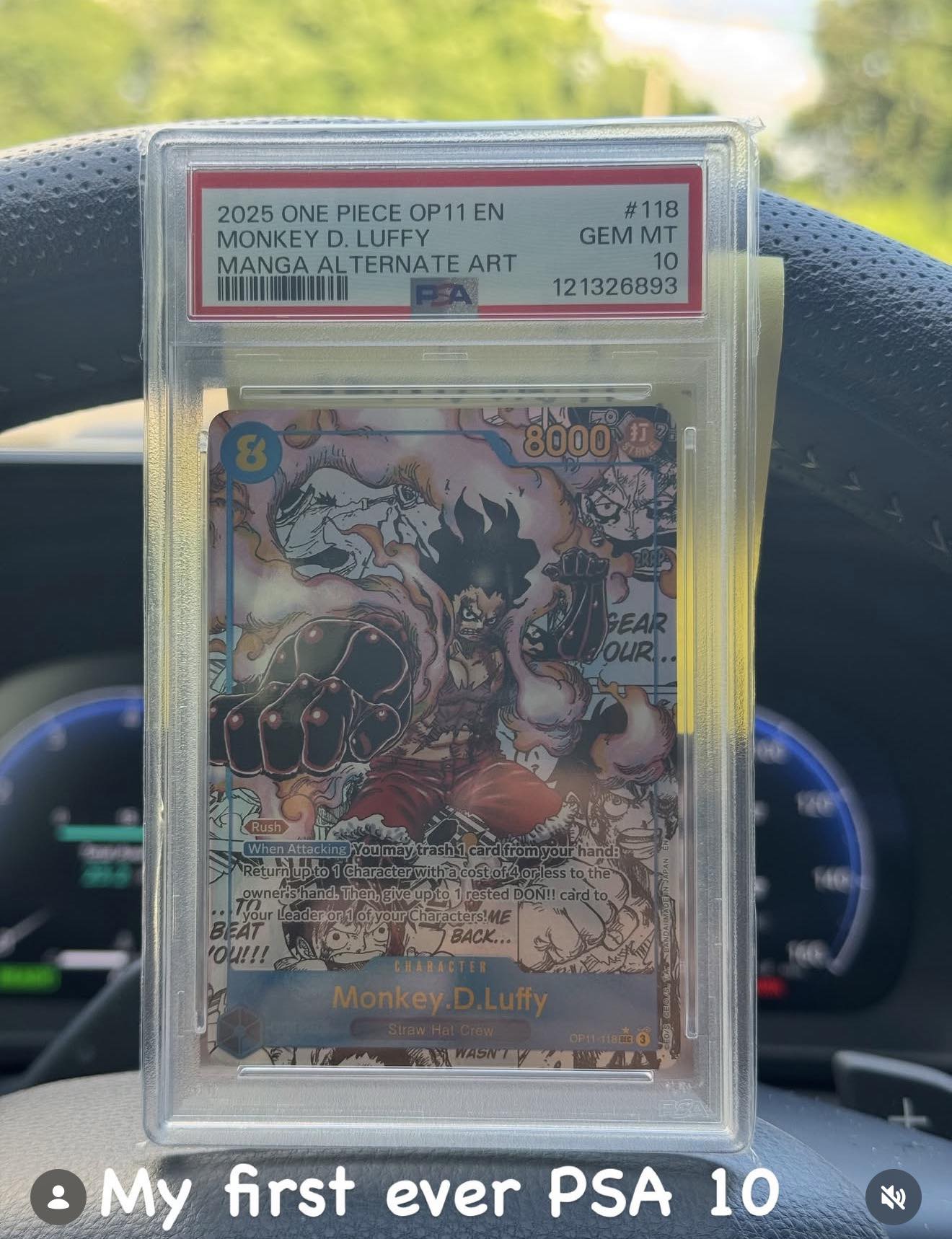 Searching for graded Monkey D. Luffy manga card from One Piece OP11