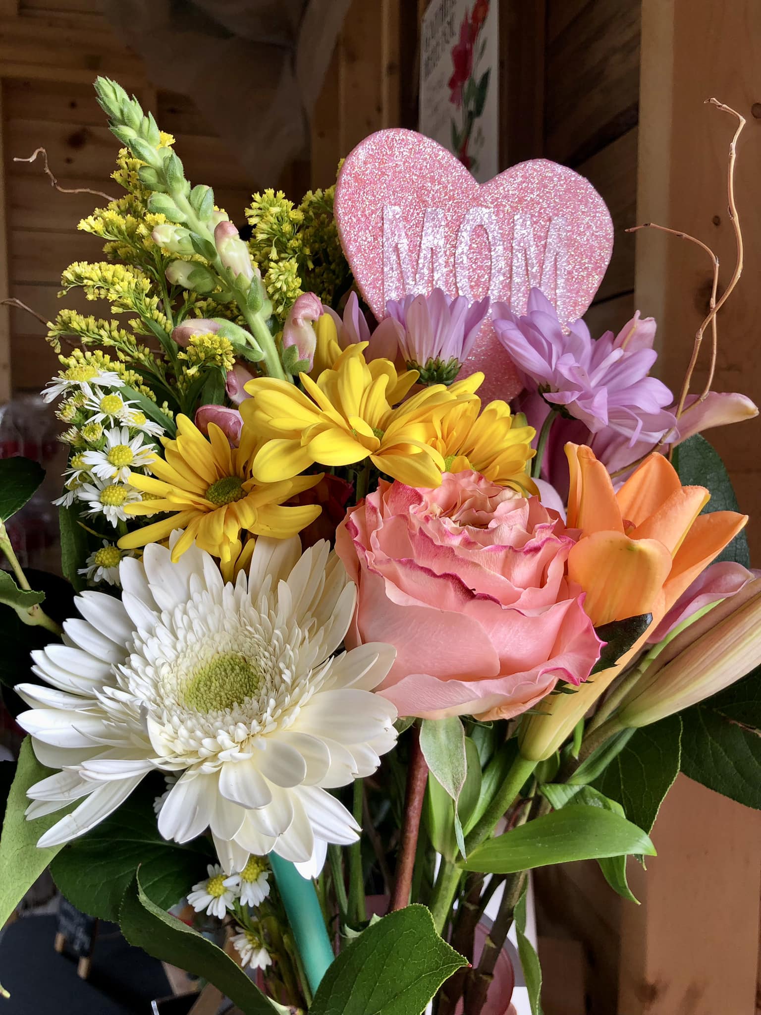 Mother's Day flower baskets for sale on Saturday