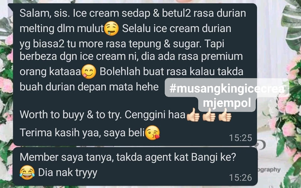 Hmm rugila korang yg belum... - Musang King Ice Cream Jempol