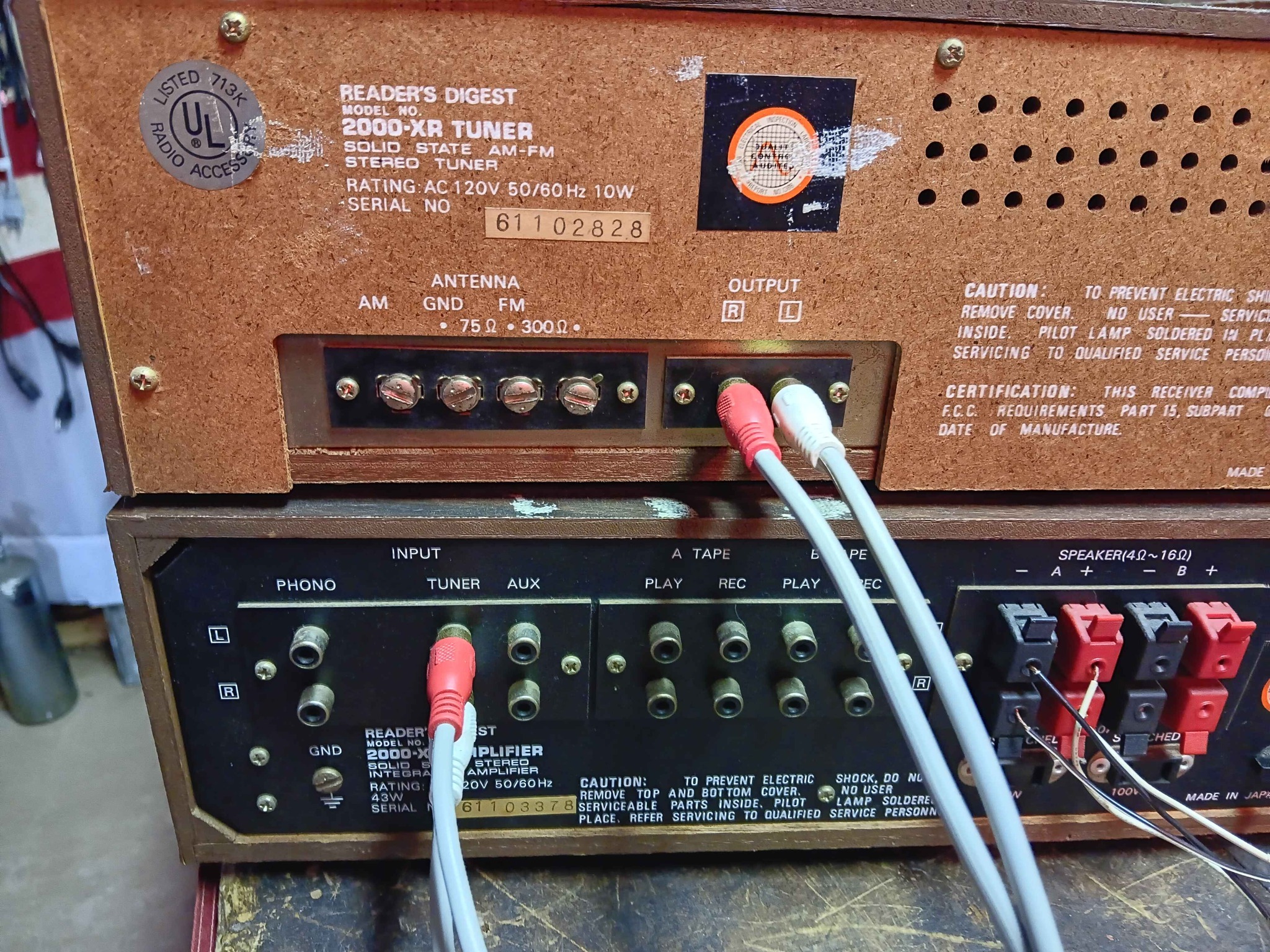 Reader's Digest 2000-XR Tuner & 2000-X Stereo Amplifier Stack - Pro ...
