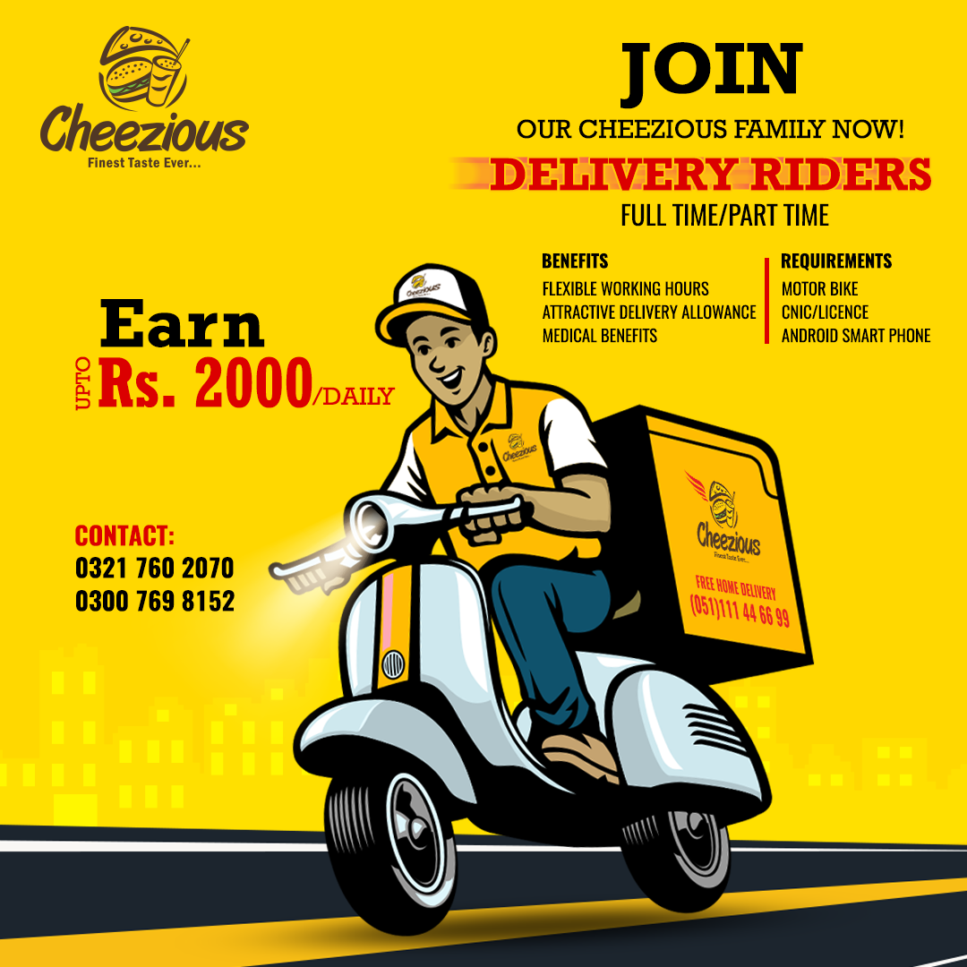 Cheezious - We are hiring! WALK IN INTERVIEWS - DELIVERY... | Facebook