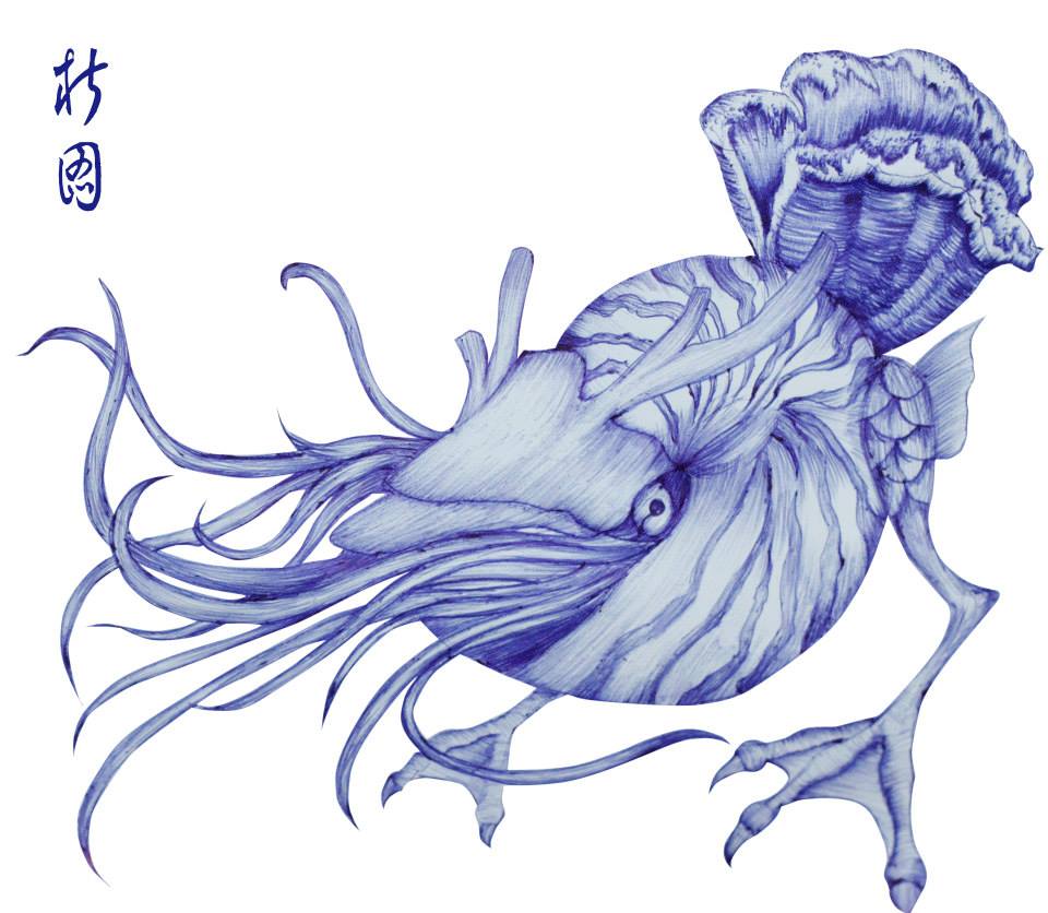 阿東畫畫阿東咚嚨咚鏘A-Dong's Design&Illustration - 椒圖，龍生九子之一，形狀像螺蚌，性好閉，最反感別人進入它的 ...