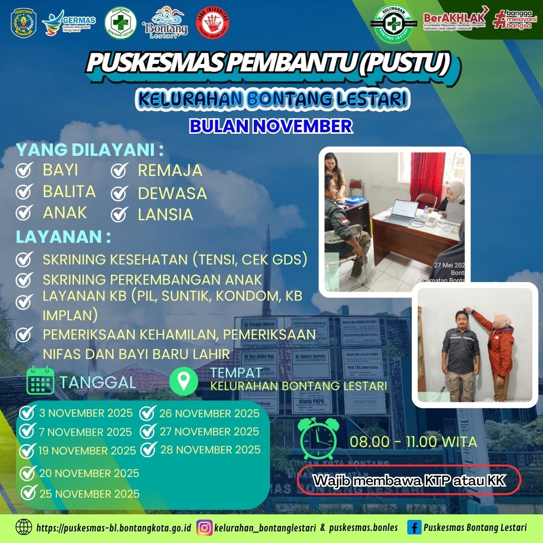 Puskesmas - 🩺 Jadwal Layanan Pustu Kelurahan Bontang Lestari – Bulan ...