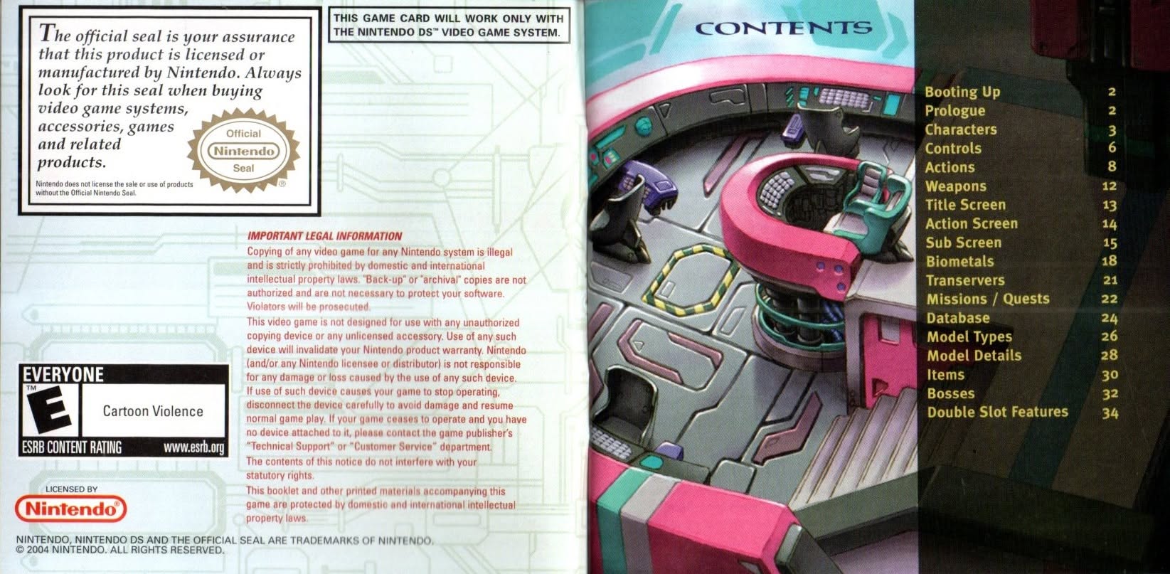 Megaman ZX Nintendo DS - Instruction Booklet **