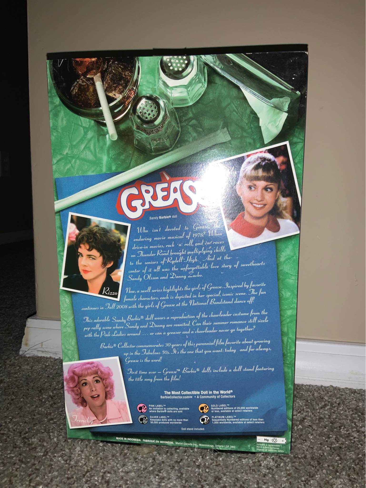 SANDY as RYDELL CHEERLEADER in GREASE BARBIE 2007 Pink Label Doll ...