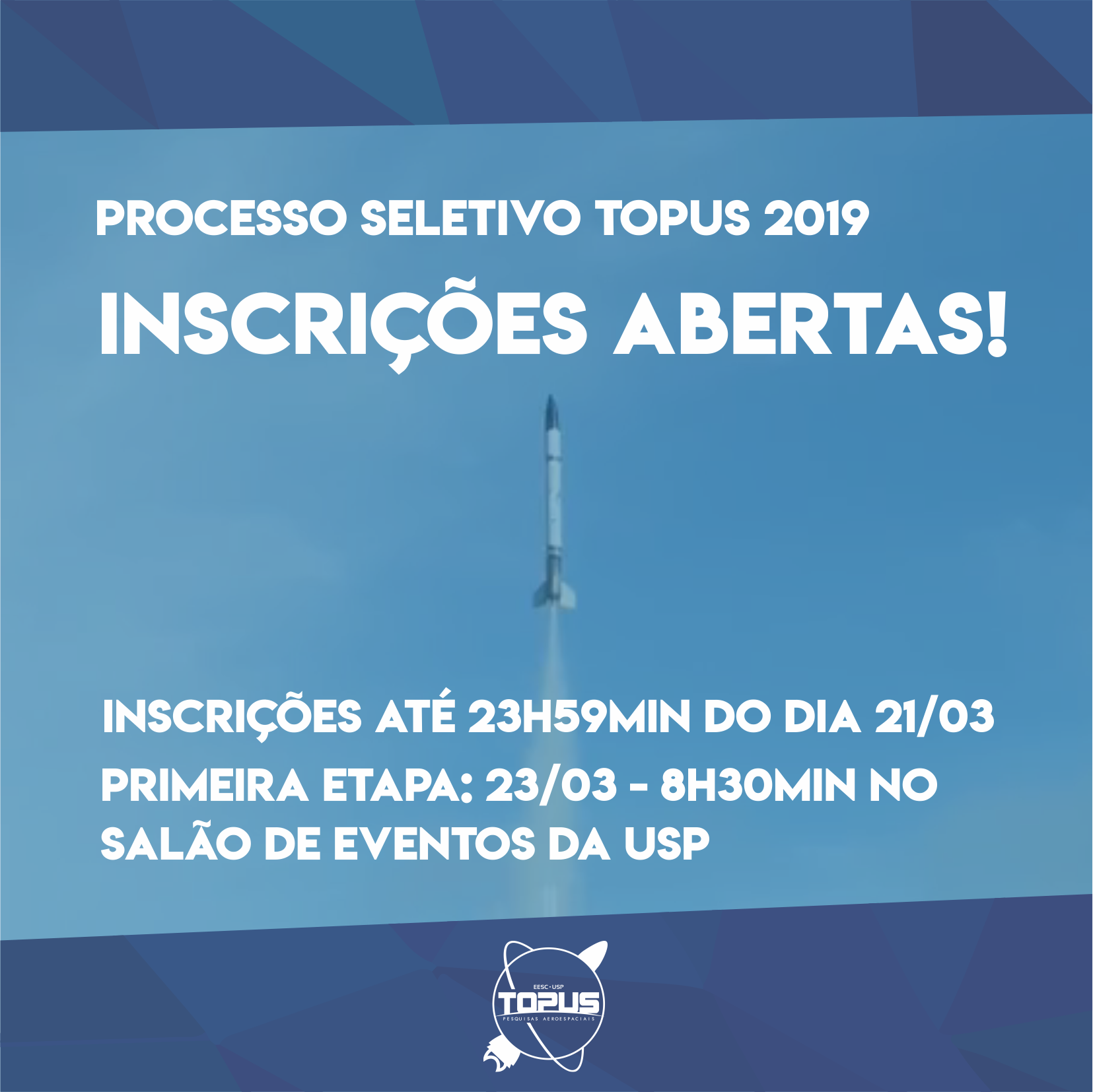 Inscrições Abertas! Link... - TOPUS Projetos Aeroespaciais