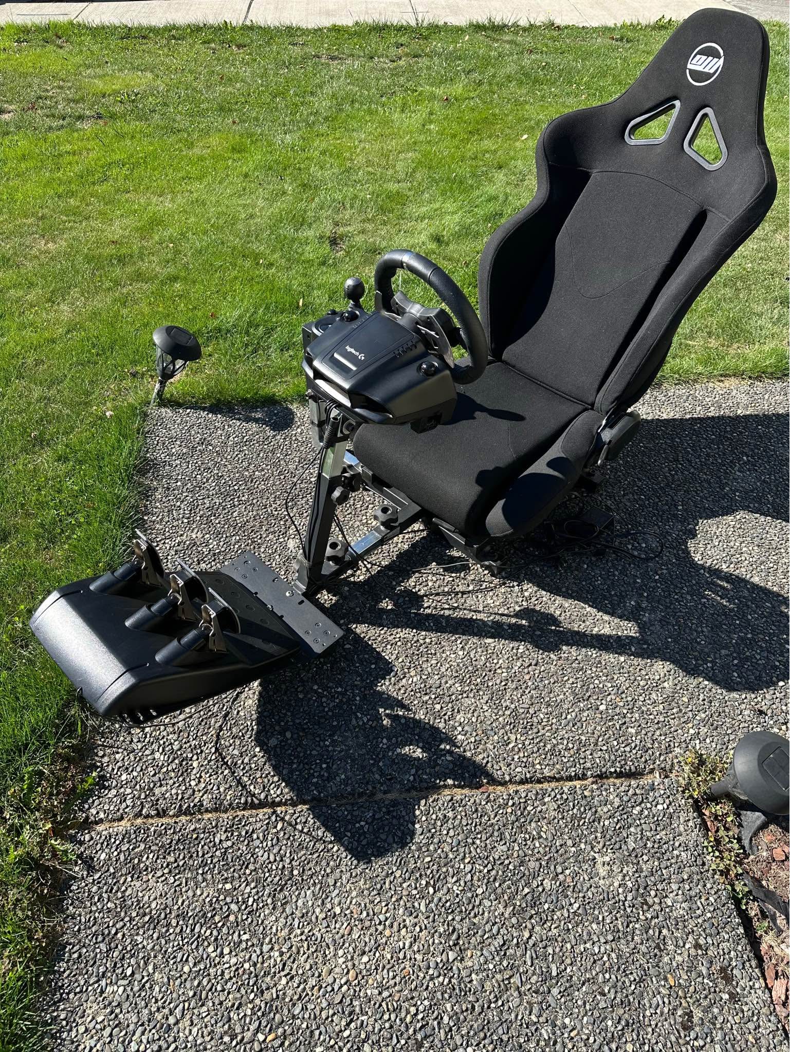 Logitech G920 racing sim wheel w/pedals and shifter On open wheeler sim ...