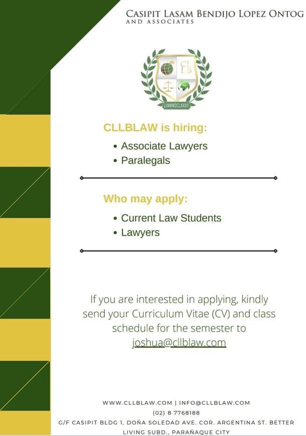 LEXplore - [EMPLOYMENT OPPORTUNITY] #MayOpeningBaDiyan? Meron! Casipit ...