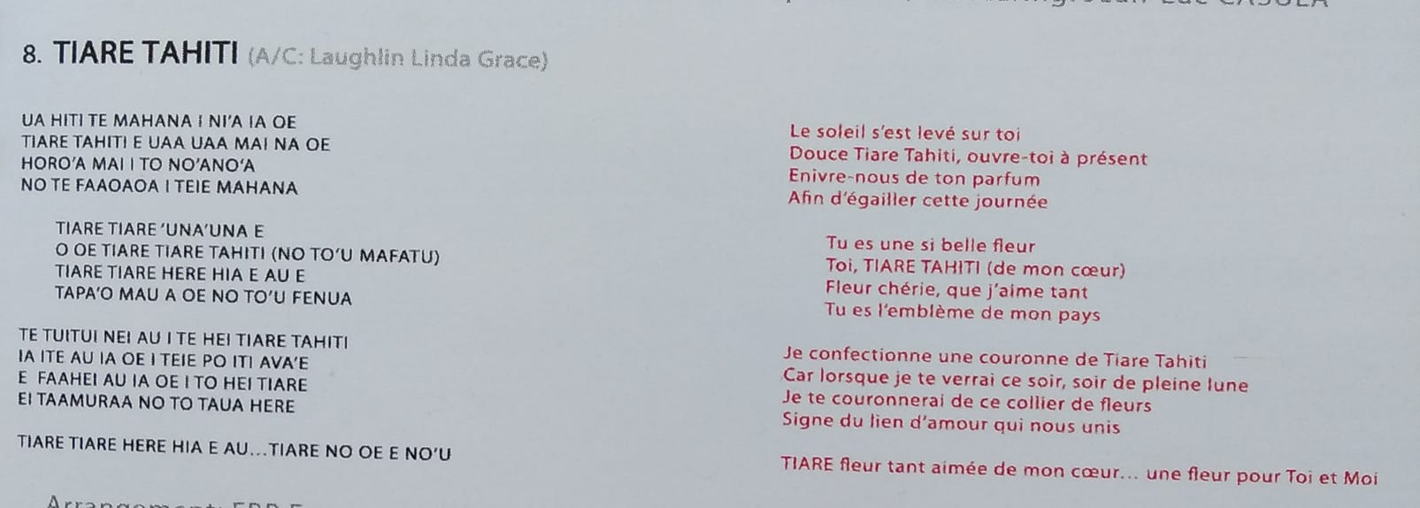 Tiare Tahiti Parole Grace Laughlin Tahiti Facebook