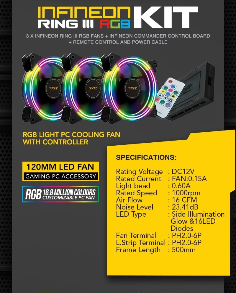 Tech Focus Computer Solutions Armaggeddon Infineon Ring 3 Rgb Kit 3 System Fan Kit Facebook