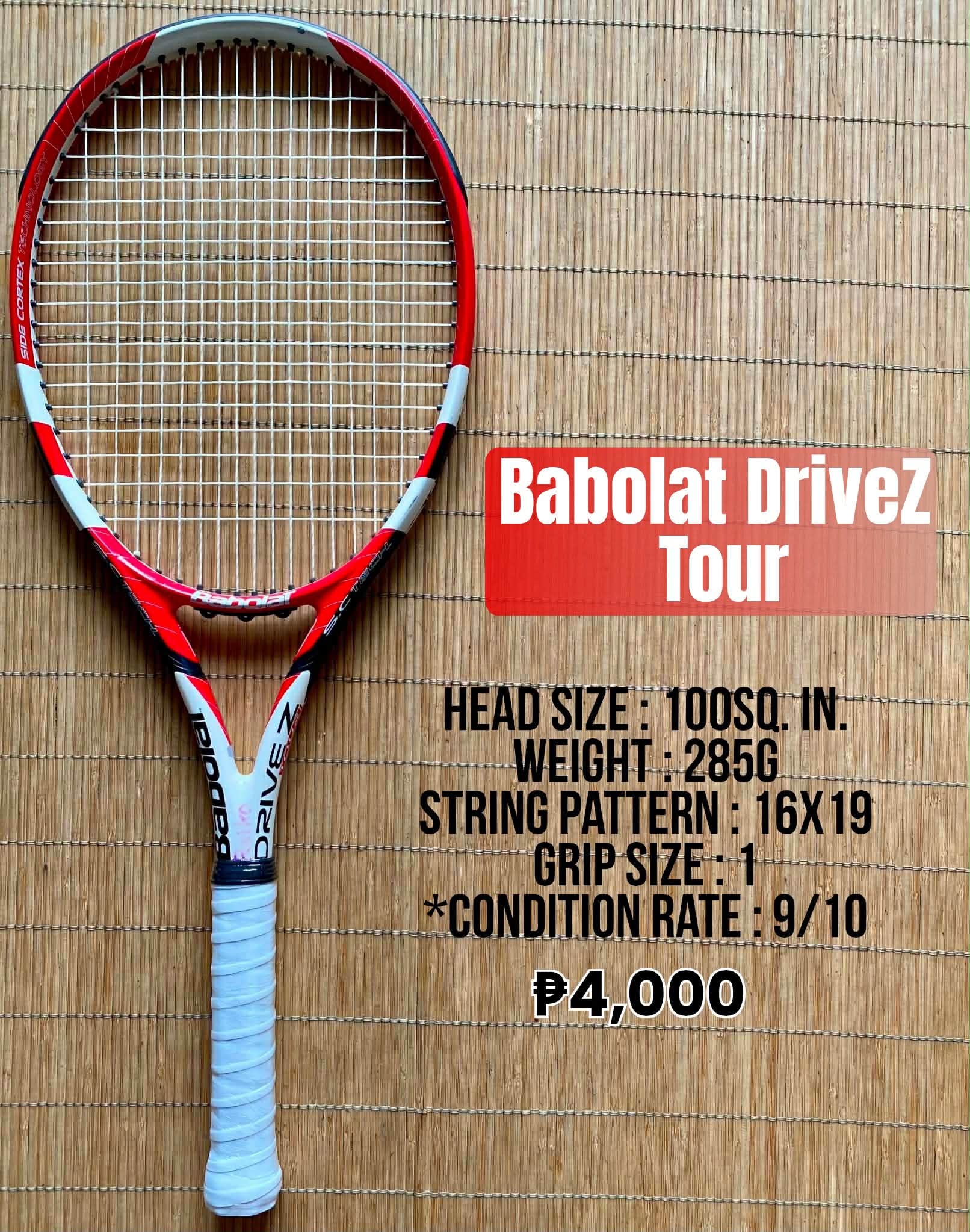 Babolat Drive Z Tour Tennis Racket for Sale - Original, No Cracks