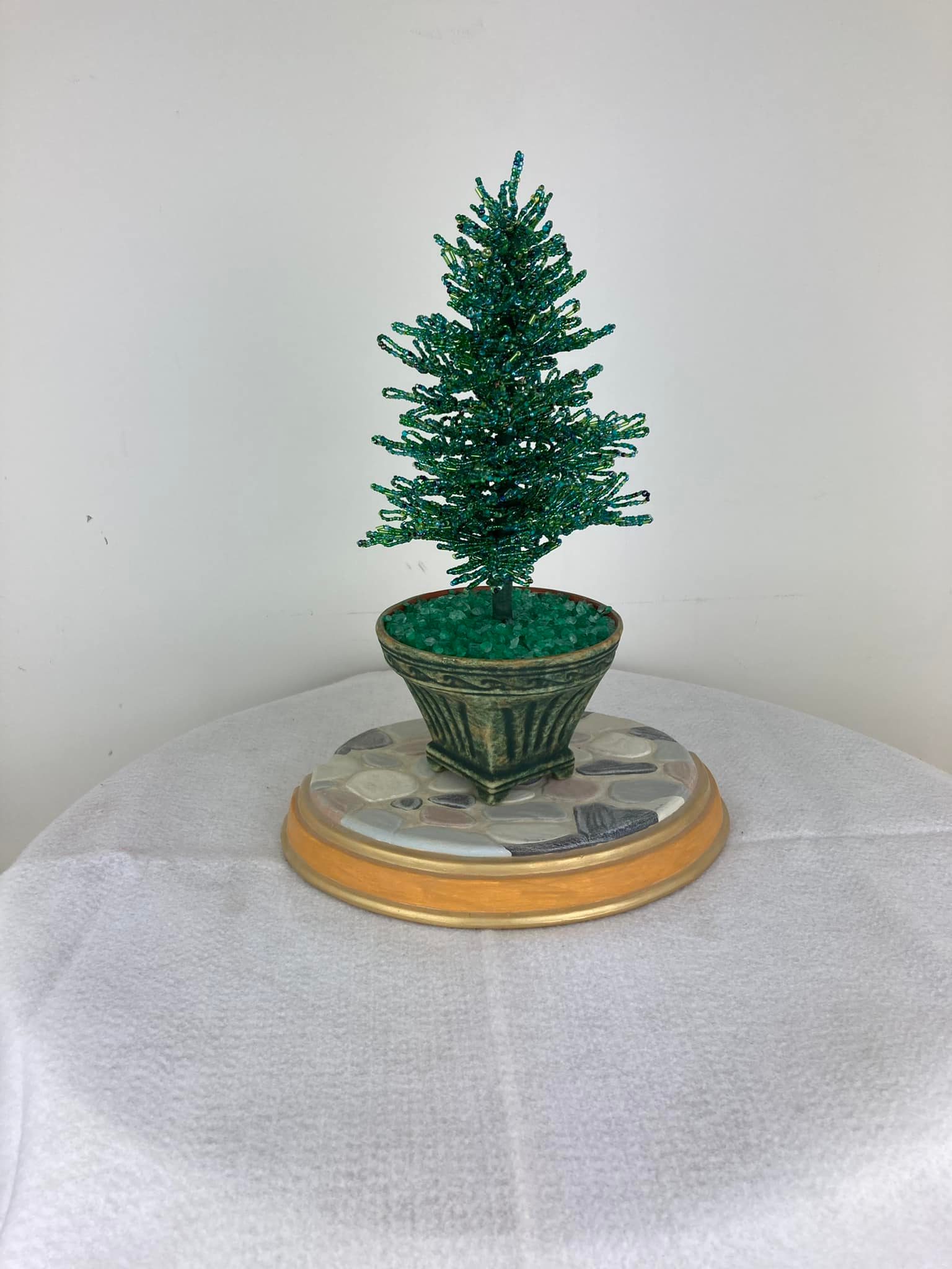 Christmas tree made from seed beads