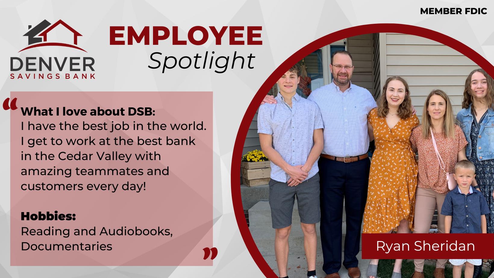 🎉 Today our President/CEO, Ryan... - Denver Savings Bank | Facebook