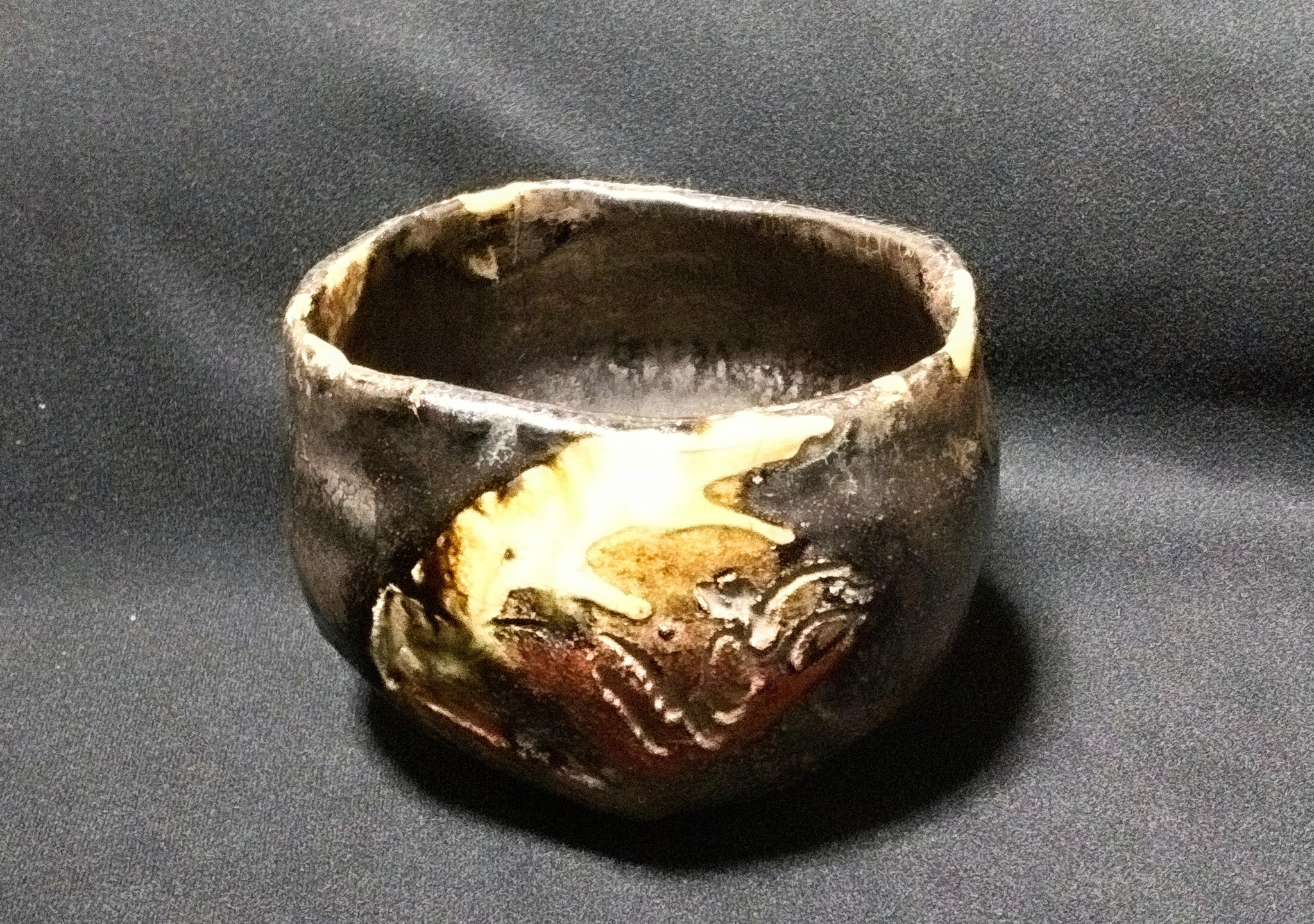 浜田庄司造・塩釉薬紋花瓶 Hamada Shoji Salt Glaze Marumon Vase