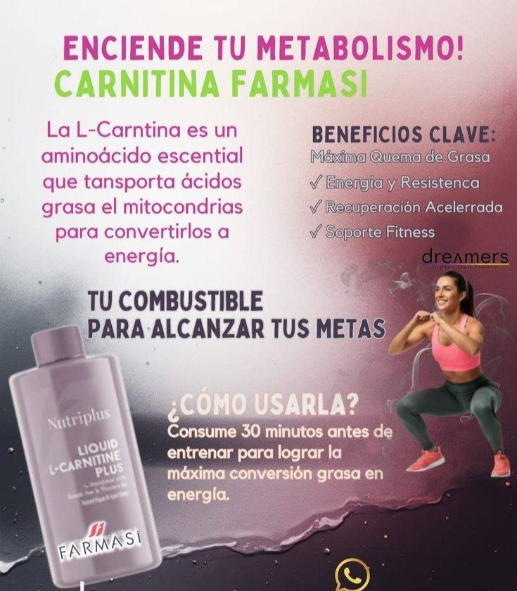para que sirve la l carnitina de farmasi Nutriplus L-Carnitine Apple & Peach L Carnitina  disponible al