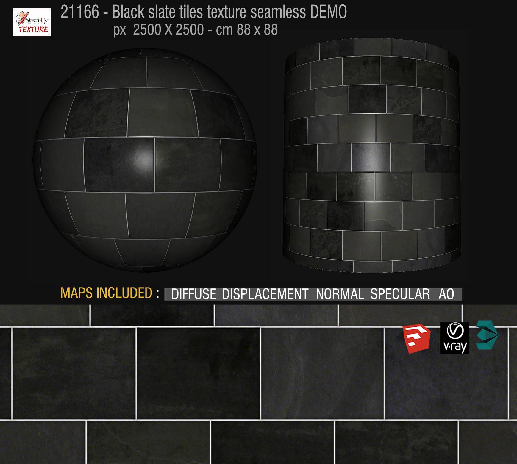 Sketchup - Latest mapped #texture #seamless Black slate tile texture ...