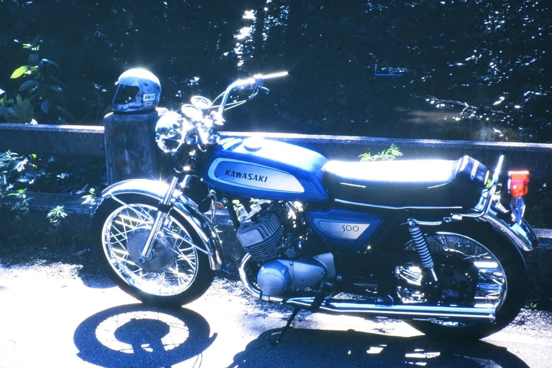 Riding Route 66 on a Kawasaki Mach III in 1971