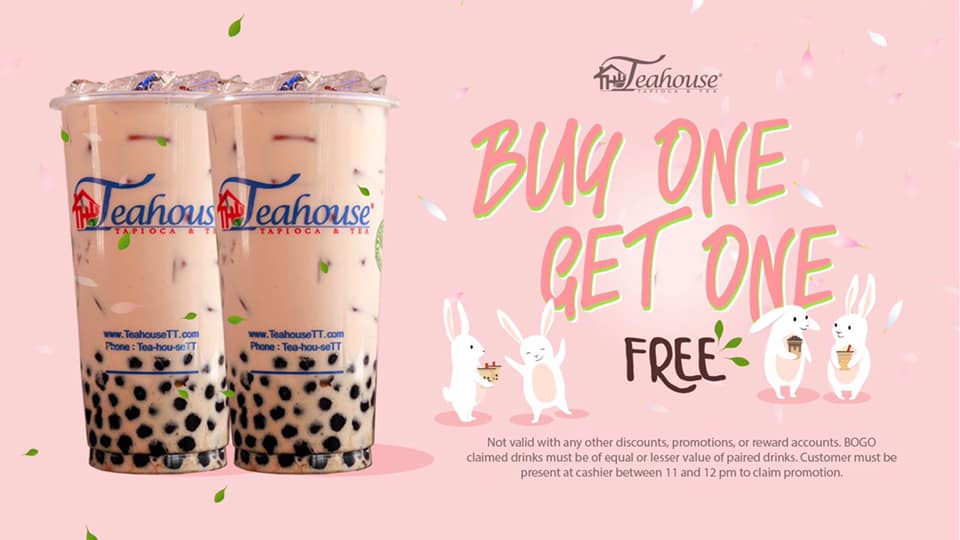 The Teahouse Tapioca and Tea - Yes. We offer by 2 get 1 free Monday ...