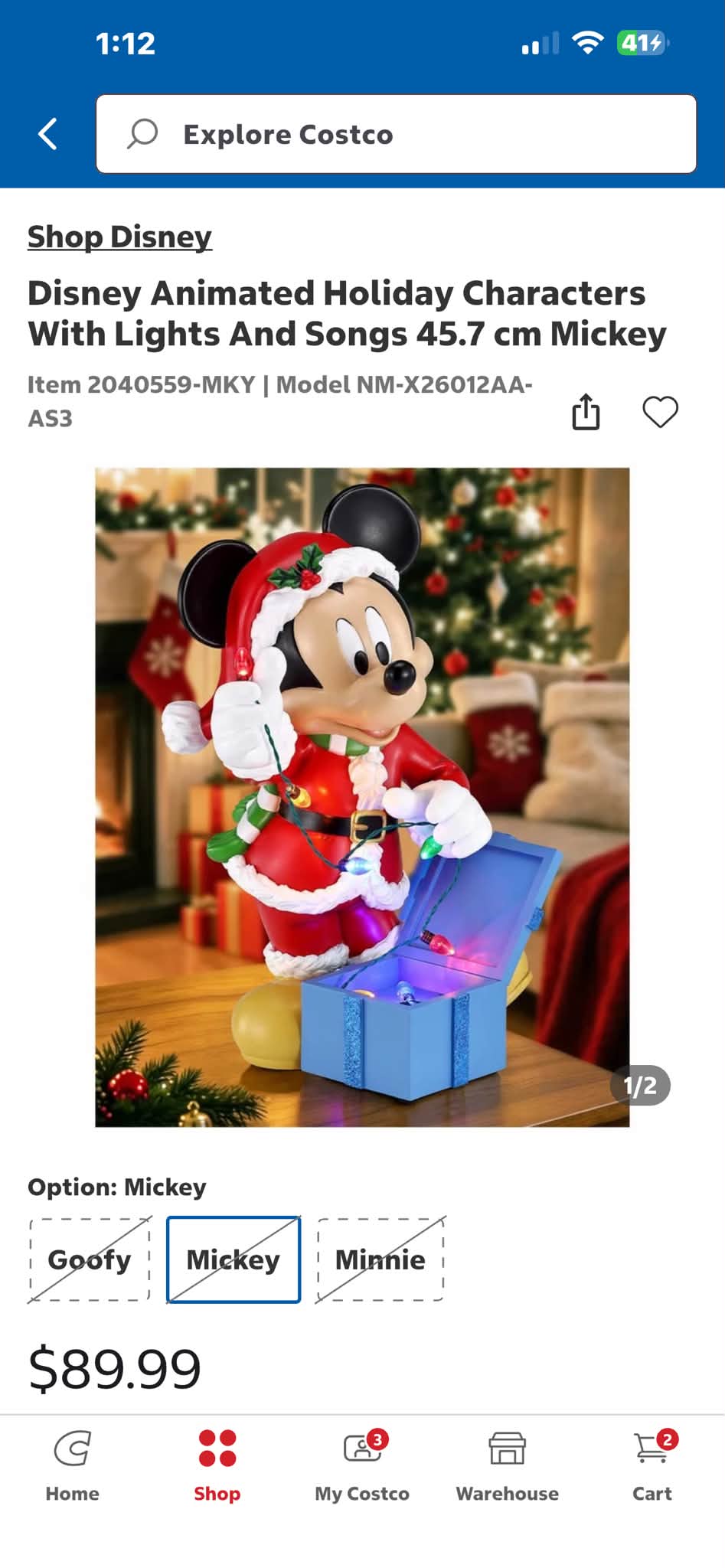 Disney Animated Holiday Characters With Lights And Songs - Mickey