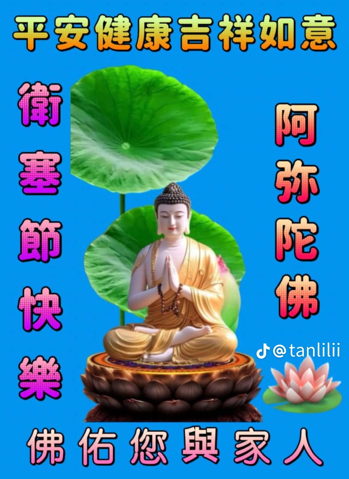 农历四月十五吉祥如意🌷🌷🌷 卫塞节快乐Happy Vesak 2026🪷🪷🪷 南无本