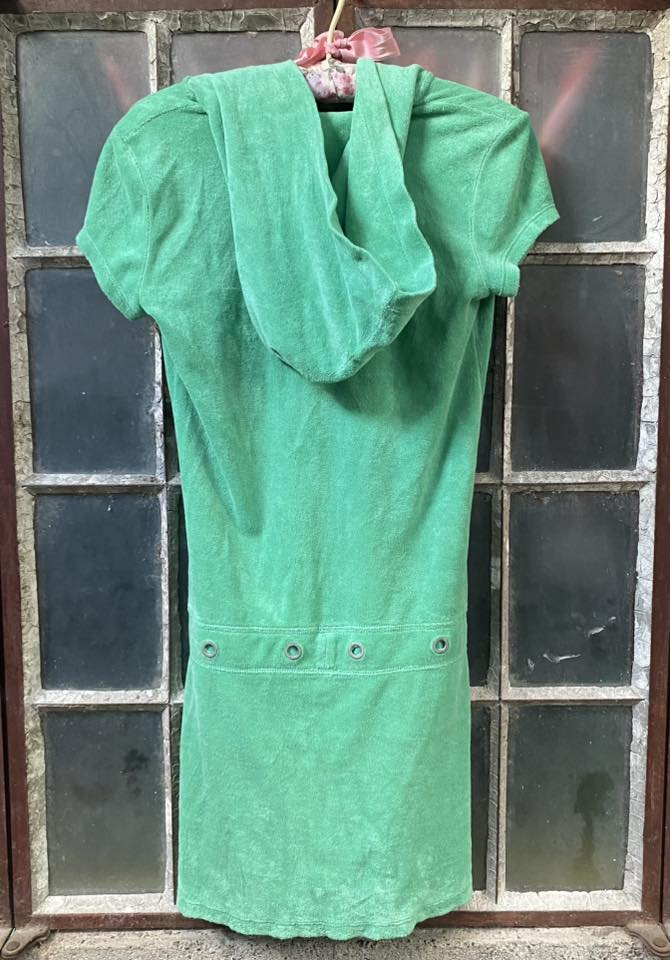 juicy couture green dress FS: 2000S Y2K COTTON TERRY HOODED ZIP BEACH MINI (Missing Slim tie) DM📩 SesonalcoreQ423