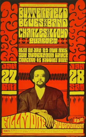 1967 Fillmore Auditorium poster for Paul Butterfield Blues Band