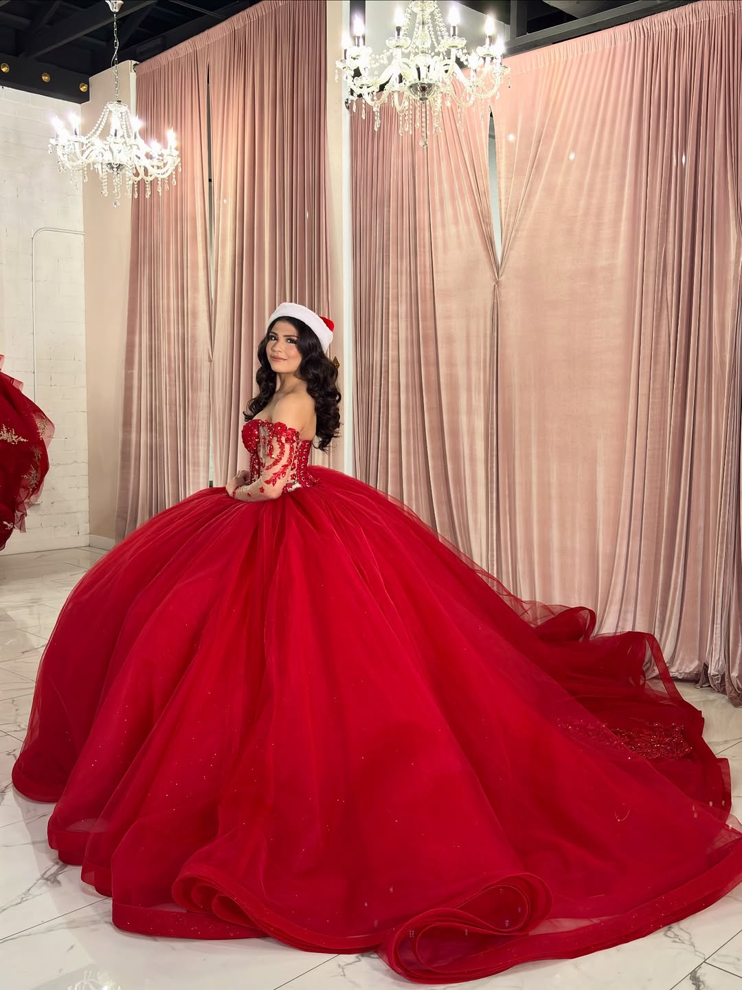 red christmas wedding dresses Christmas-themed dress Bridesmaid dresses
