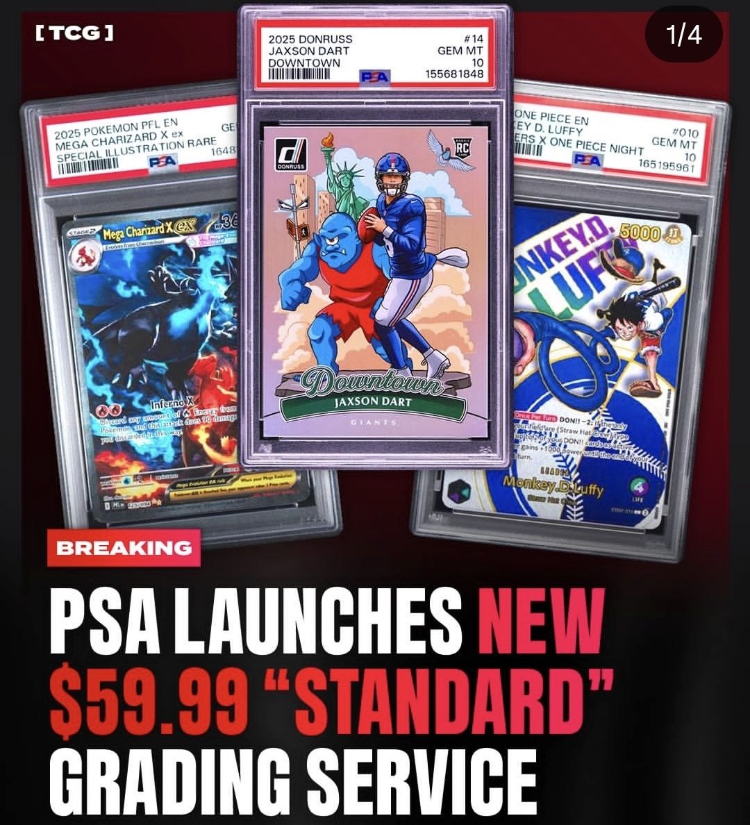 From now on. Psa is $60 per card. And that's standard cheapest you