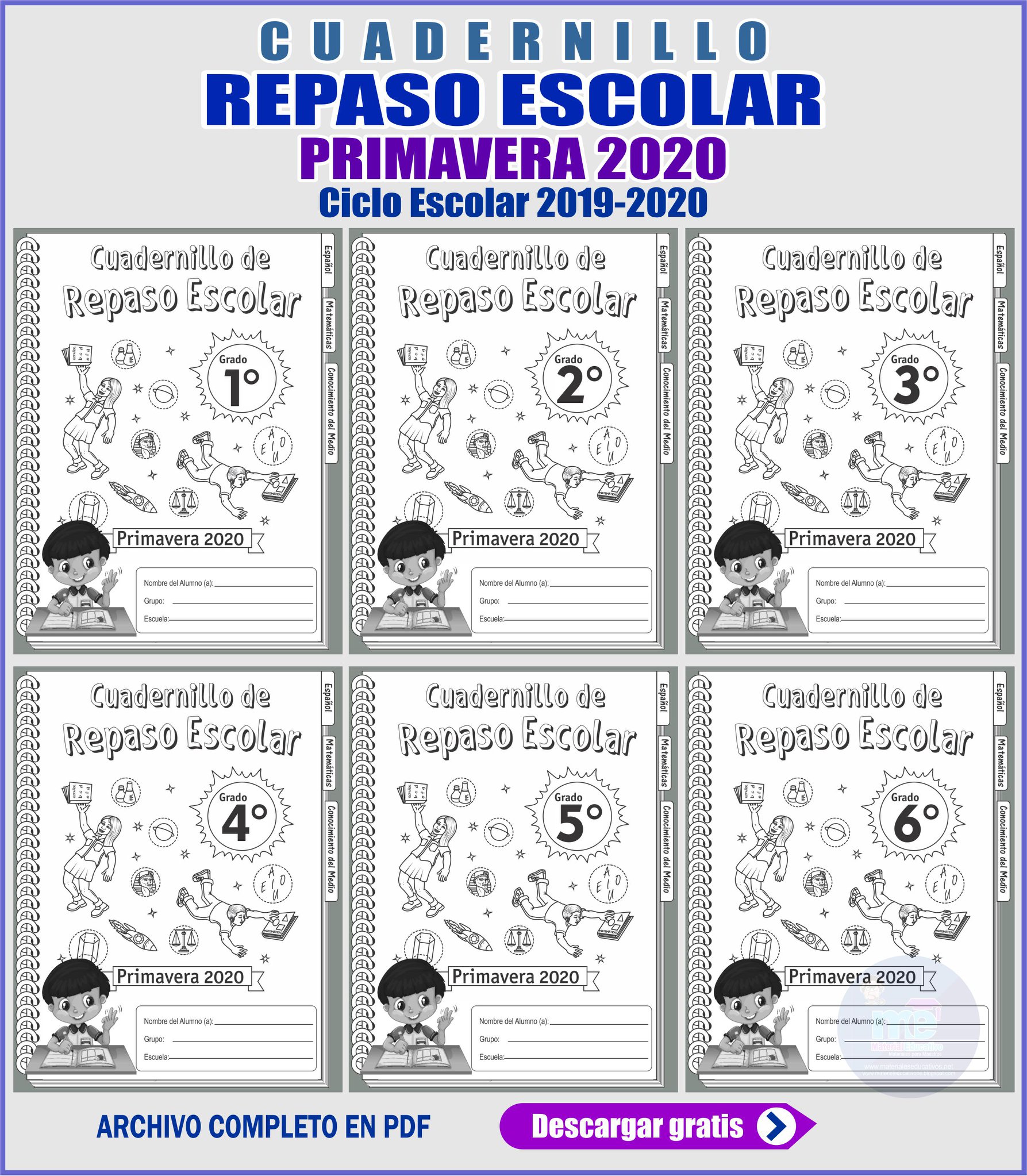 Material - Cuadernillo de Repaso Escolar Primavera Primaria Ciclo ...