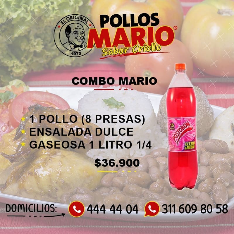 Pollos Mario Sabor Criollo - ¡Pide tu combo Mario! Este delicioso combo ...