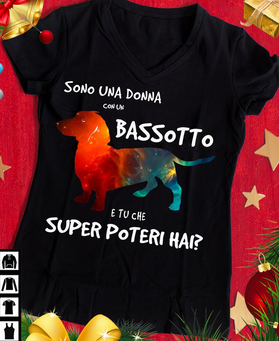 Felpa Con Bassotto Natalizio – Maglietta Regalo Per Amanti Dei Cani