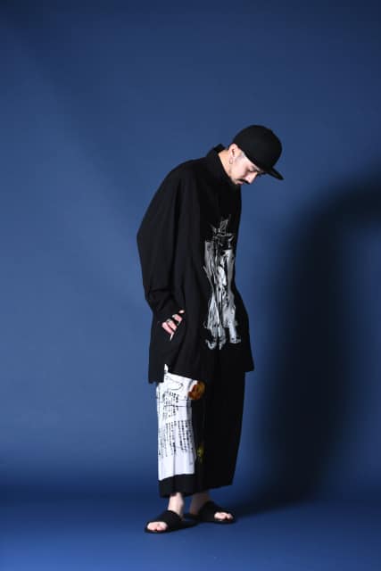 【yohji yamamoto】W-スタンドロングブラウス(BLACK) 1 1 【yohji yamamoto】W-スタンドロングブラウス(BLACK)