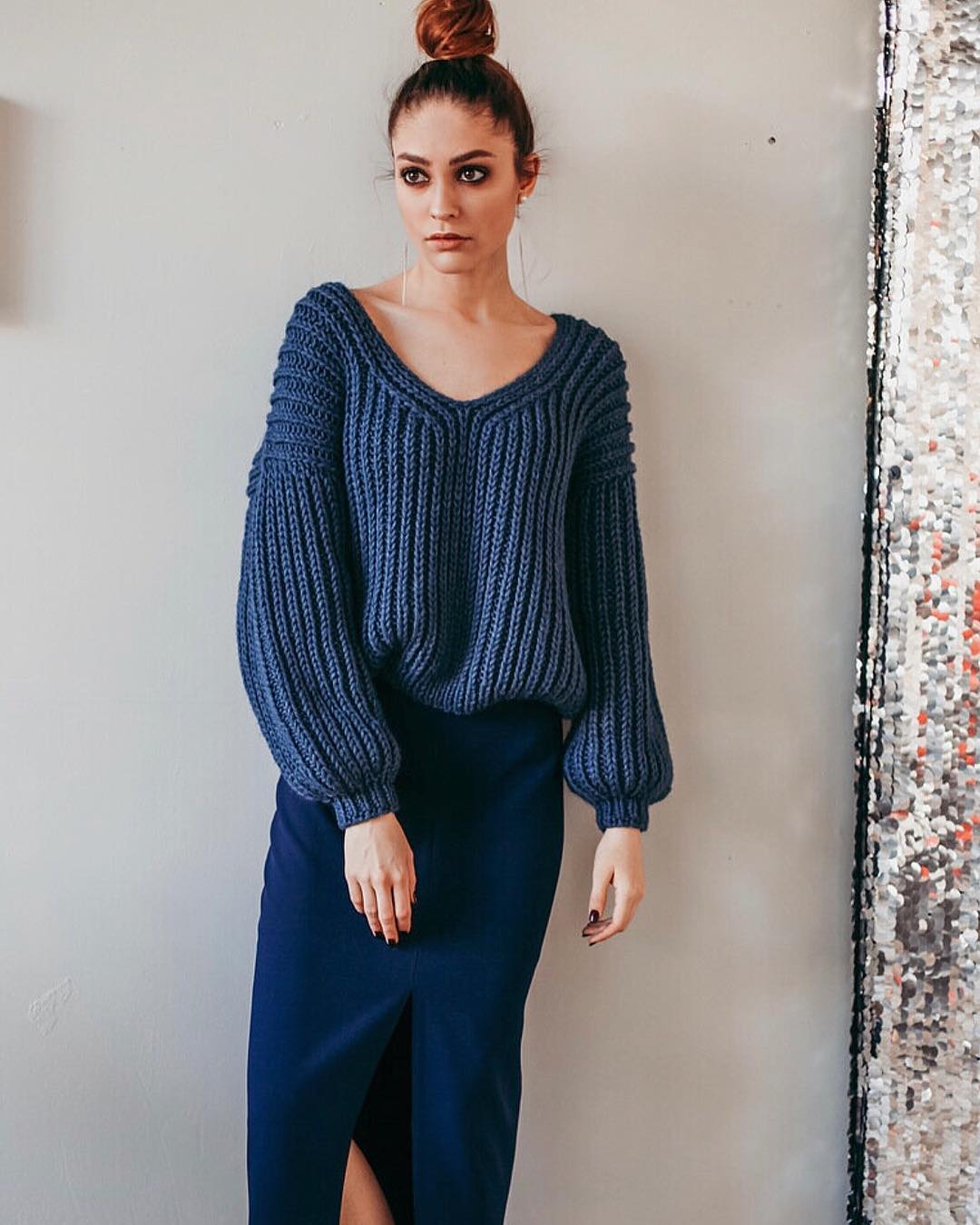 SHE - ️Свитер #SH000220 •4500₽• Состав: шерсть/акрил ️Юбка с разрезом # ...