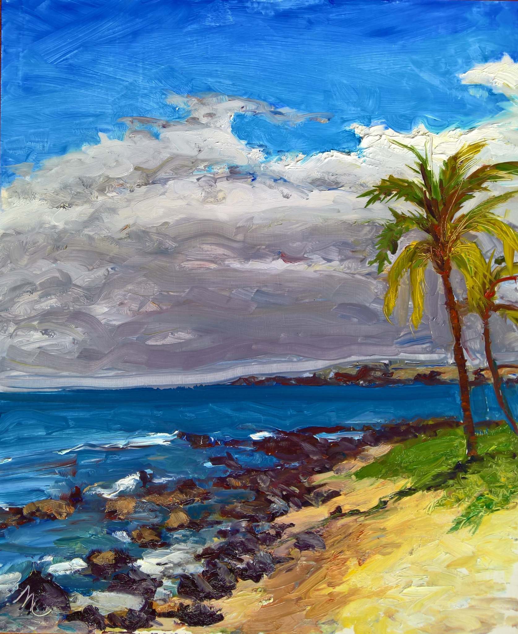 Original oil painting at Kūkaʻilimoku Point on Old Kona Airport