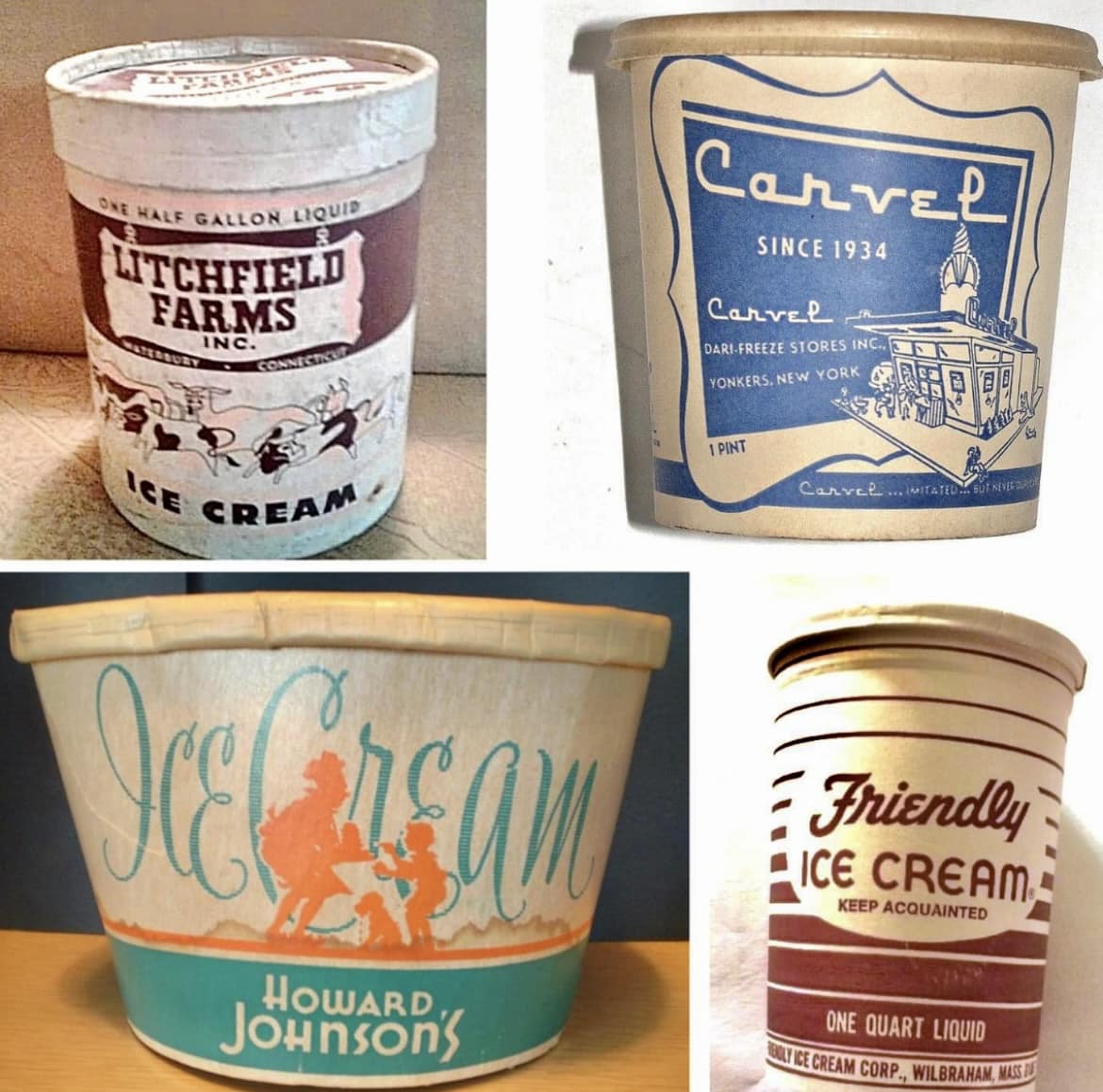 Vintage Friendly's ice cream flavor signs