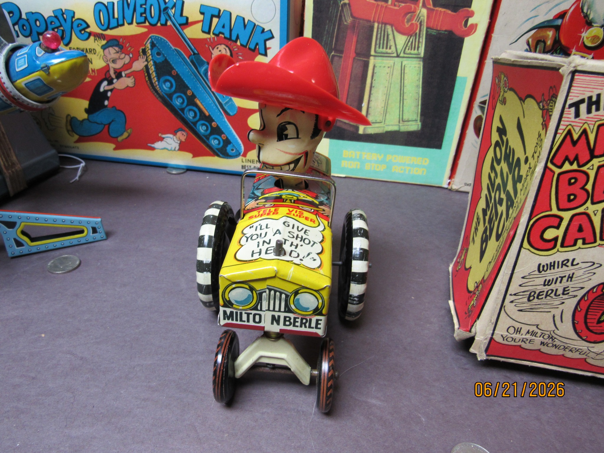 Marx Milton Berle Crazy Car Wind-Up Toy, 1950s, Mint in Box