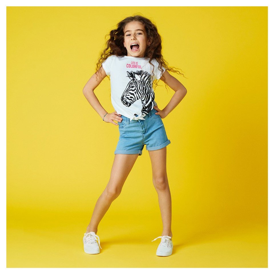 DeFacto T-Shirt Fille Manches Longues - Haut Basique Confortable Et Tendance Pour Enfant