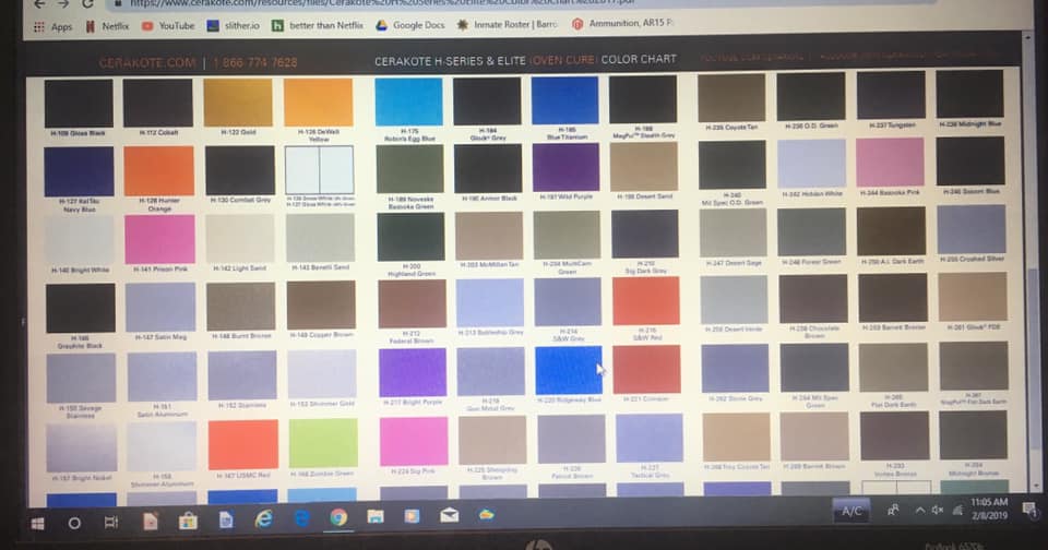 Here are most of the color choices in... - Doc's Custom Guns | Facebook