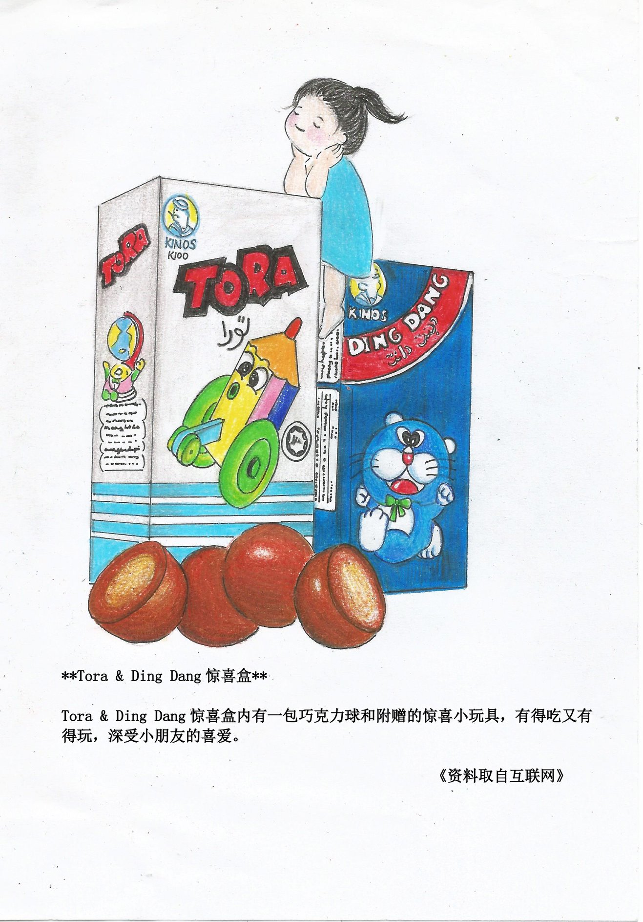 时光小镇 餐牌c 校园篇 十九 Tora Ding Dang惊喜盒 Ding Dang和tora巧克力惊喜盒算是小学食堂的高价位的奢侈品 有 巧克力球又有小玩具 价钱自然比一般的零食贵 我想大部分的小孩是为了玩具才买的惊喜盒 因为不管ding Dang还是tora 坦白说我已不记得巧克力的