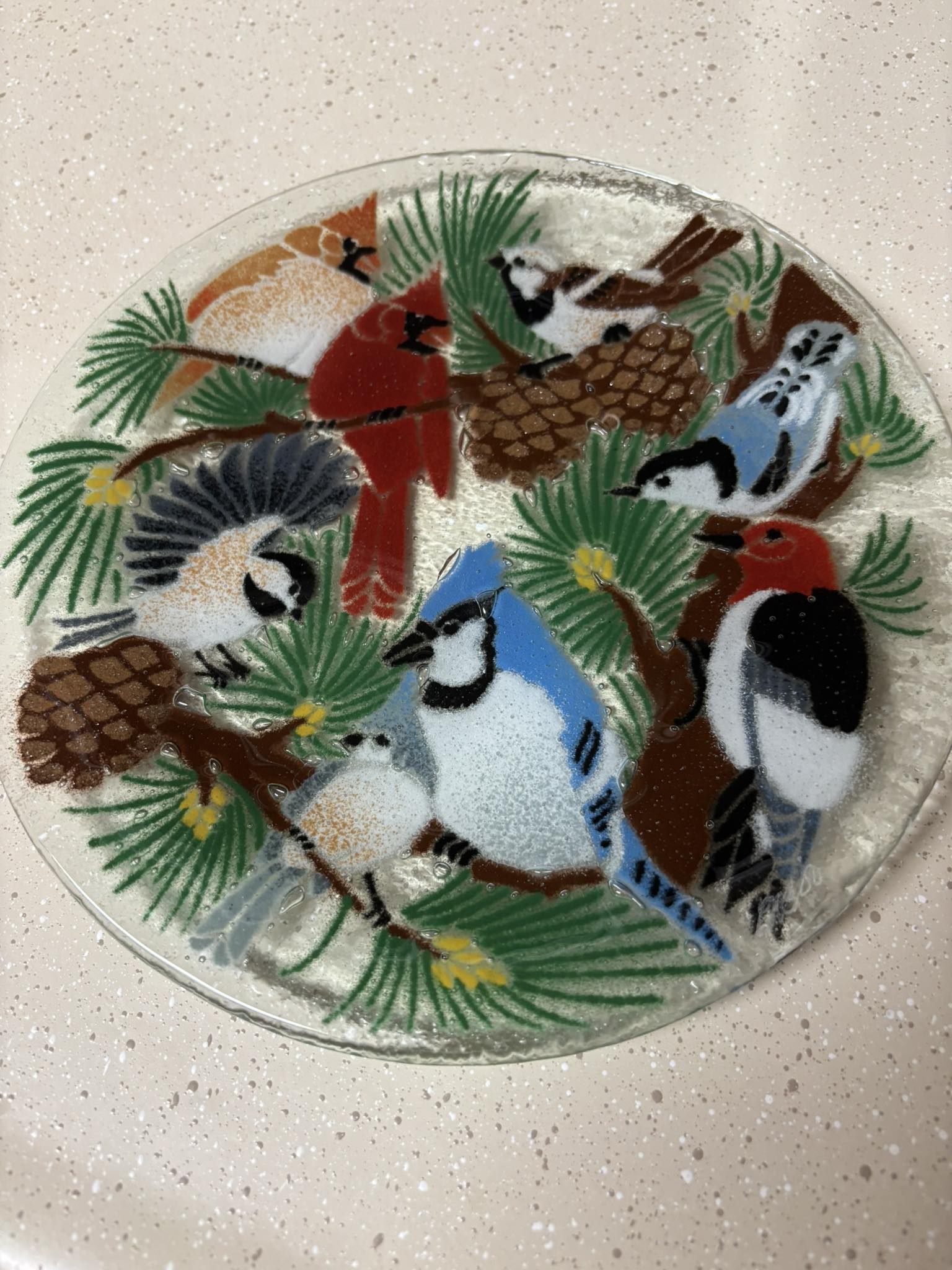 Fused glass dish by famous artist found