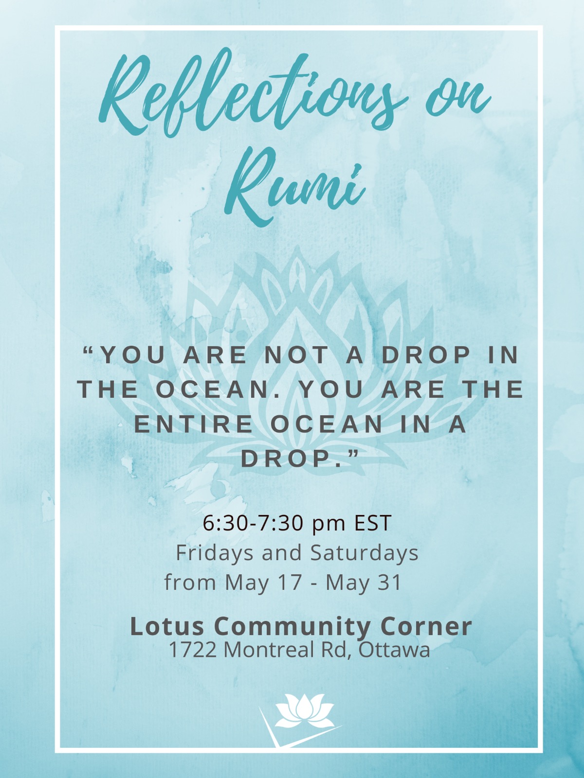 Rumi fans, poetry lovers, you... - Lotus Community Corner