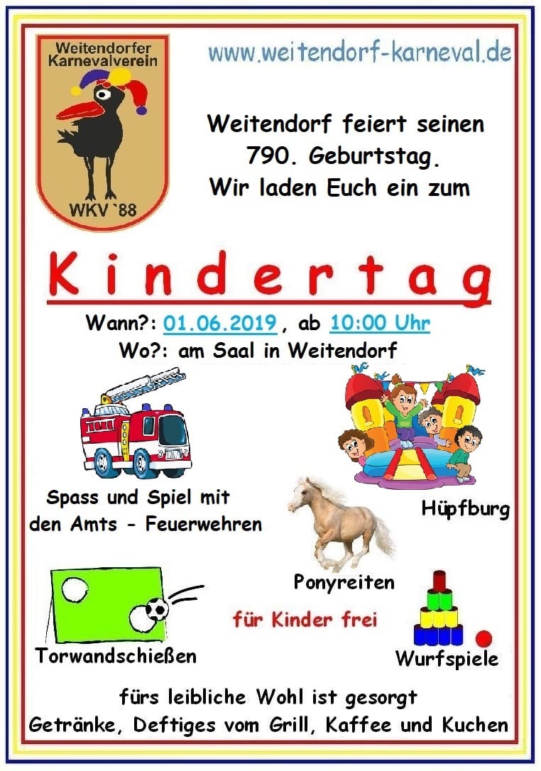 K I N D E R T A G Am 1 6 2019 Weitendorfer